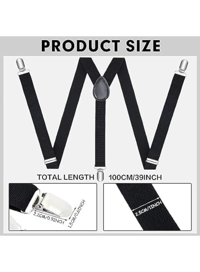 12 Pcs Suspenders for Men Adjustable Suspender Elastic Y Back Style Suspenders Belts for Men Easy to Wear and Take Off for Business Parties Birthday Parties Festival Parties, One Size - Image 2