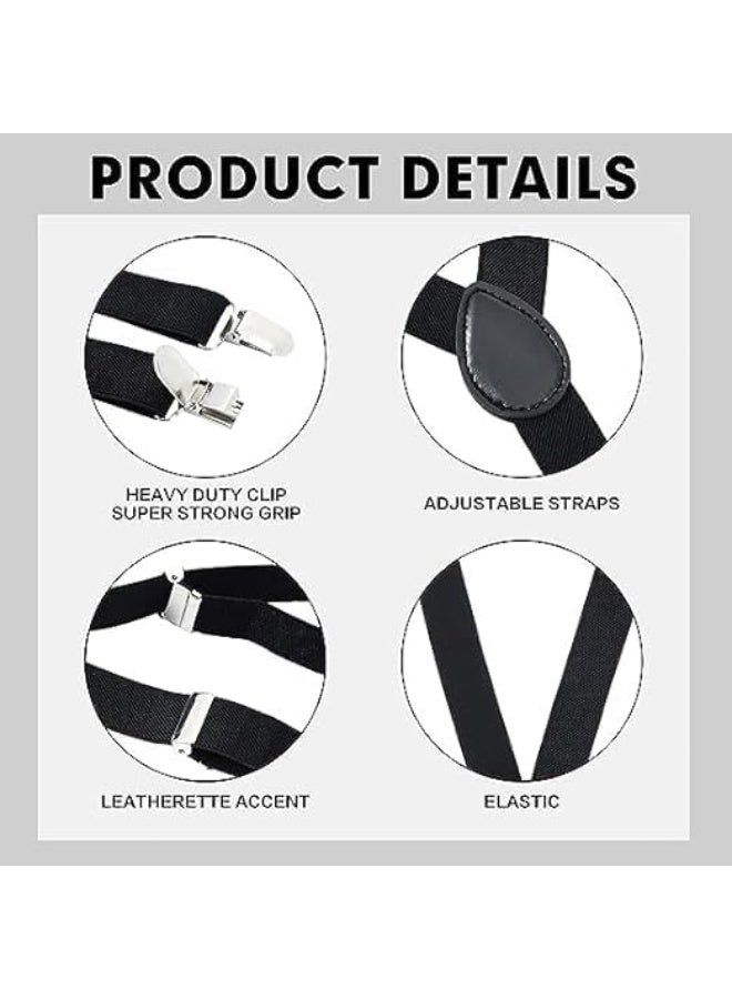 12 Pcs Suspenders for Men Adjustable Suspender Elastic Y Back Style Suspenders Belts for Men Easy to Wear and Take Off for Business Parties Birthday Parties Festival Parties, One Size - Image 4
