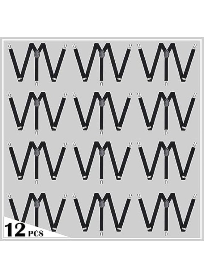 12 Pcs Suspenders for Men Adjustable Suspender Elastic Y Back Style Suspenders Belts for Men Easy to Wear and Take Off for Business Parties Birthday Parties Festival Parties, One Size - Image 5