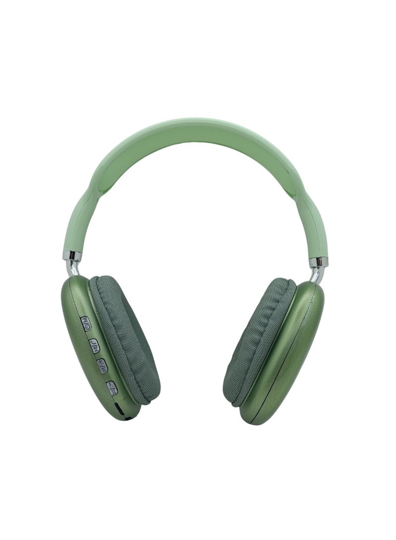 بي 9 P9 سماعة رأس بلوتوث لاسلكية Over-Ear بتصميم فاخر وصوت ستيريو – أخضر فاتح - Image 1
