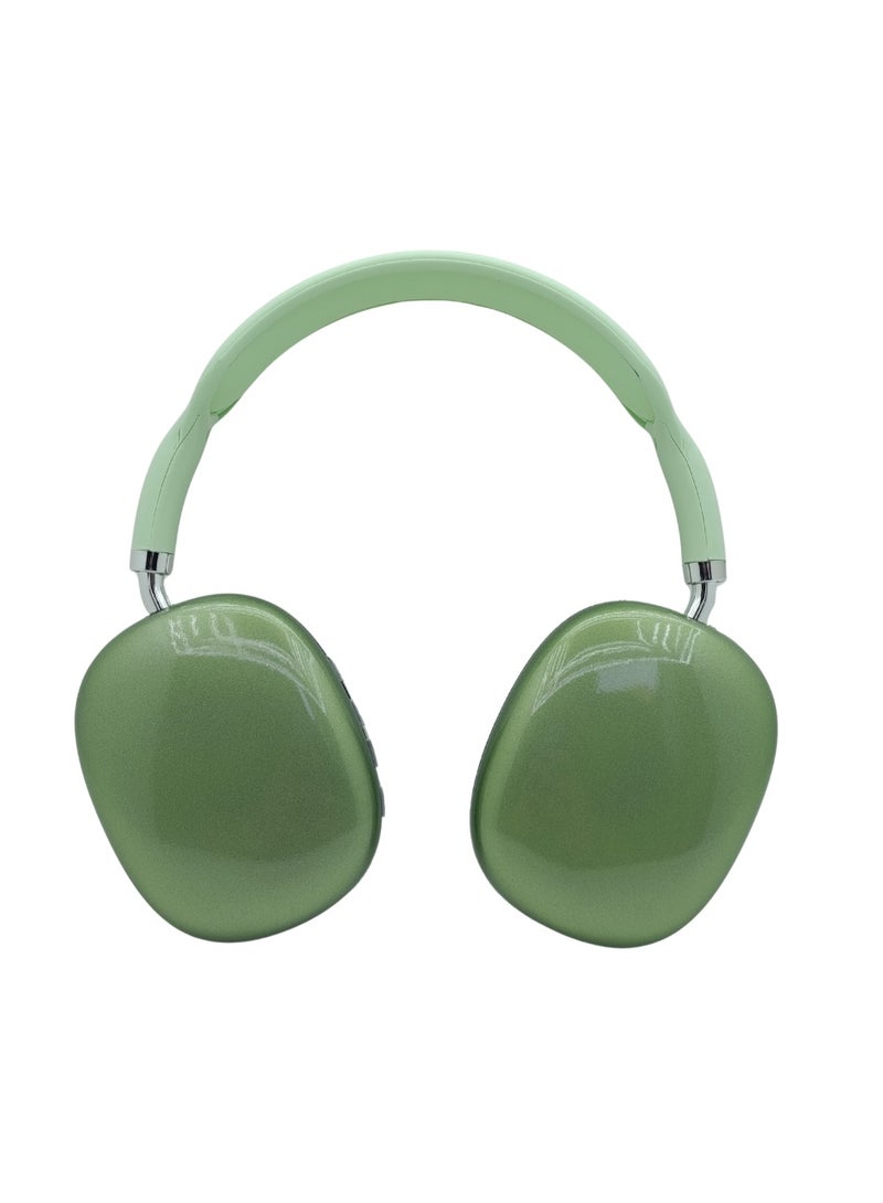 بي 9 P9 سماعة رأس بلوتوث لاسلكية Over-Ear بتصميم فاخر وصوت ستيريو – أخضر فاتح - Image 2