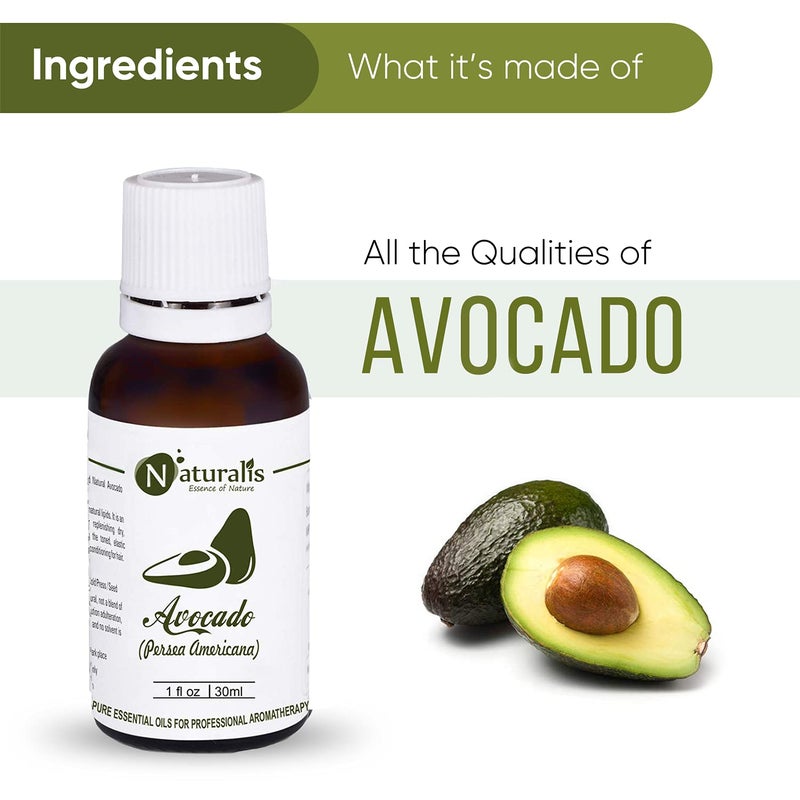Naturalis Essence of Nature Pure Cold Pressed Avocado Oil Moisturizer for Dry Skin, Body and Hair - 30ml - Image 3