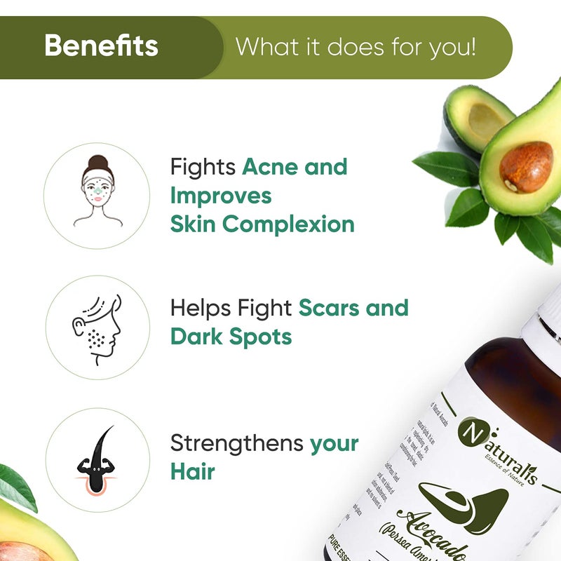 Naturalis Essence of Nature Pure Cold Pressed Avocado Oil Moisturizer for Dry Skin, Body and Hair - 30ml - Image 4