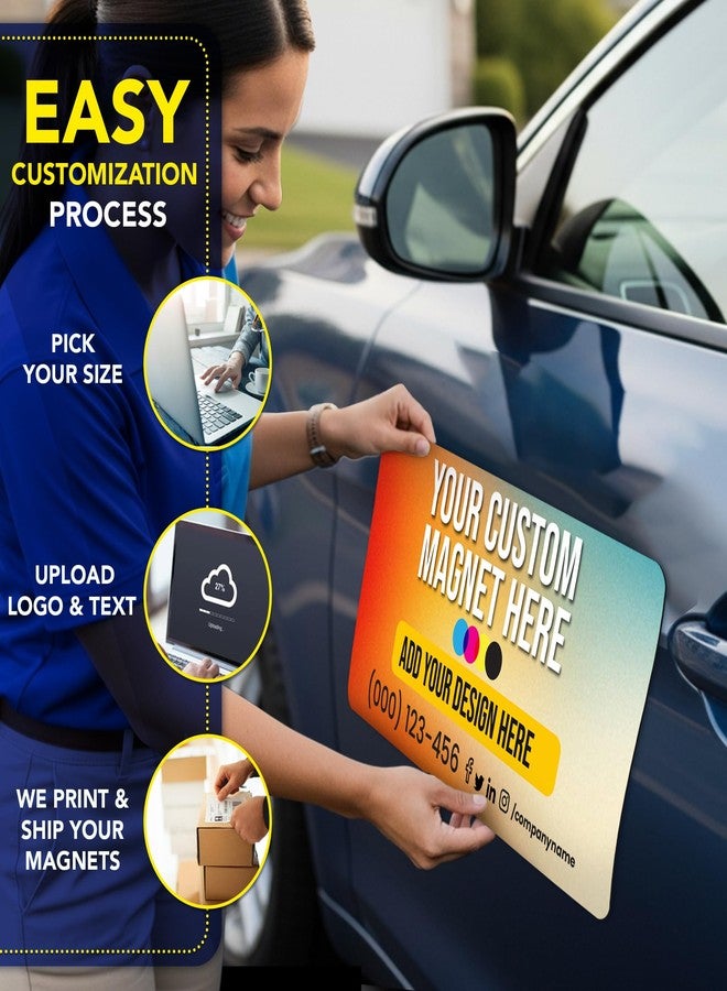 Magnet Me Up Custom Car Magnet 18" x 24" 30 Mil - 2 Pack Magnetic Business Magnets for Vehicles & Trucks - Custom Vehicle Magnetic Door Sign - Upload Your Logo and Add Text - Made in USA - Magnet Me Up - Image 5