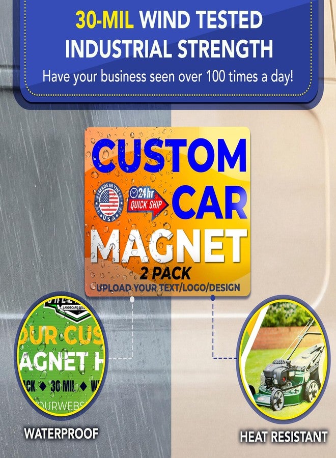 Magnet Me Up Custom Car Magnet 18" x 24" 30 Mil - 2 Pack Magnetic Business Magnets for Vehicles & Trucks - Custom Vehicle Magnetic Door Sign - Upload Your Logo and Add Text - Made in USA - Magnet Me Up - Image 3