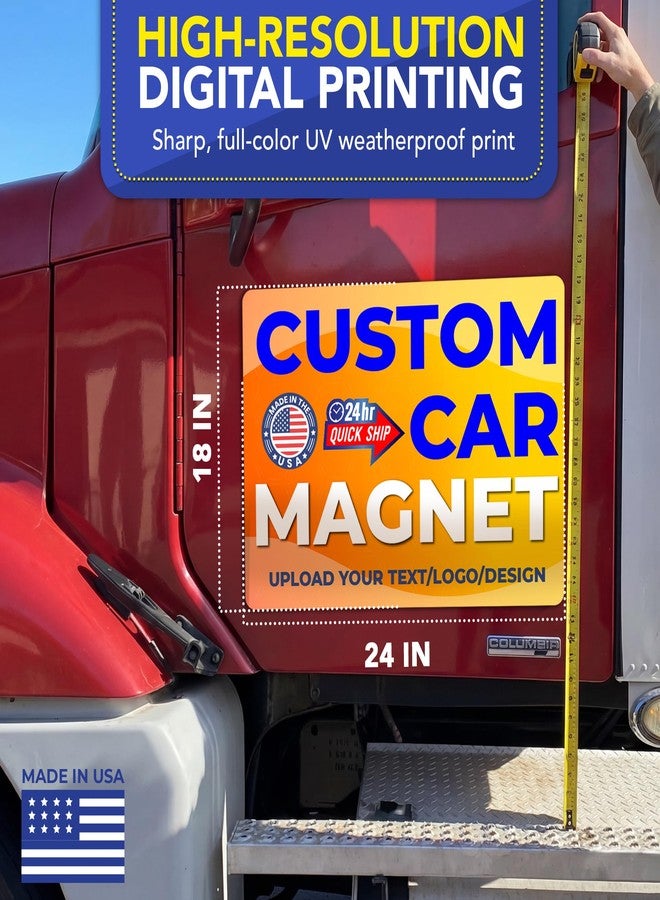 Magnet Me Up Custom Car Magnet 18" x 24" 30 Mil - 2 Pack Magnetic Business Magnets for Vehicles & Trucks - Custom Vehicle Magnetic Door Sign - Upload Your Logo and Add Text - Made in USA - Magnet Me Up - Image 4