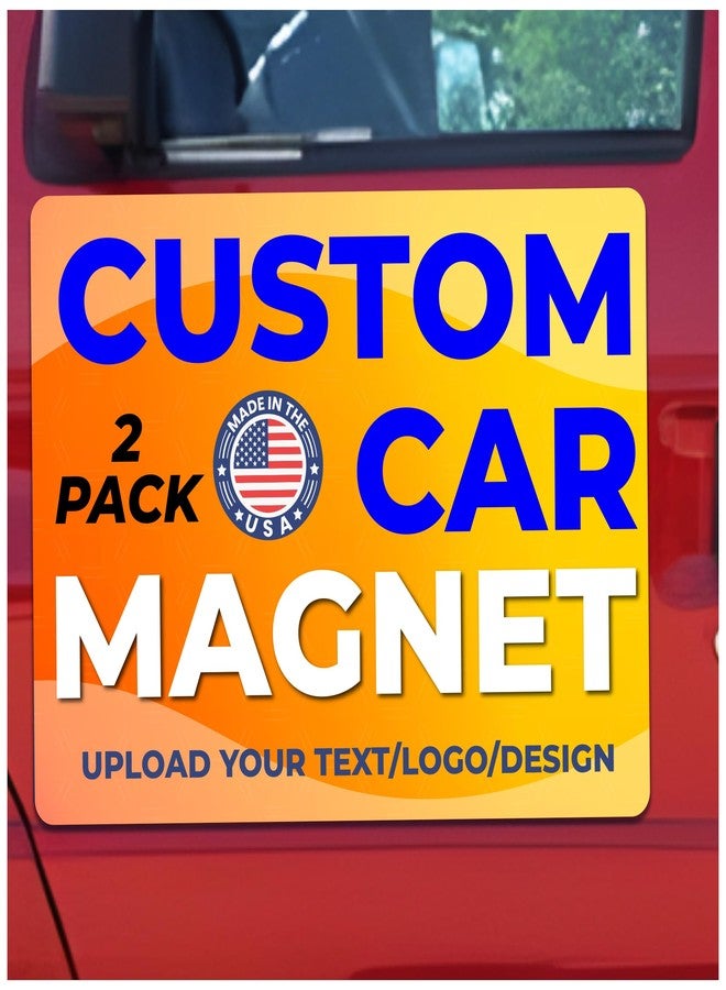 Magnet Me Up Custom Car Magnet 18" x 24" 30 Mil - 2 Pack Magnetic Business Magnets for Vehicles & Trucks - Custom Vehicle Magnetic Door Sign - Upload Your Logo and Add Text - Made in USA - Magnet Me Up - Image 1