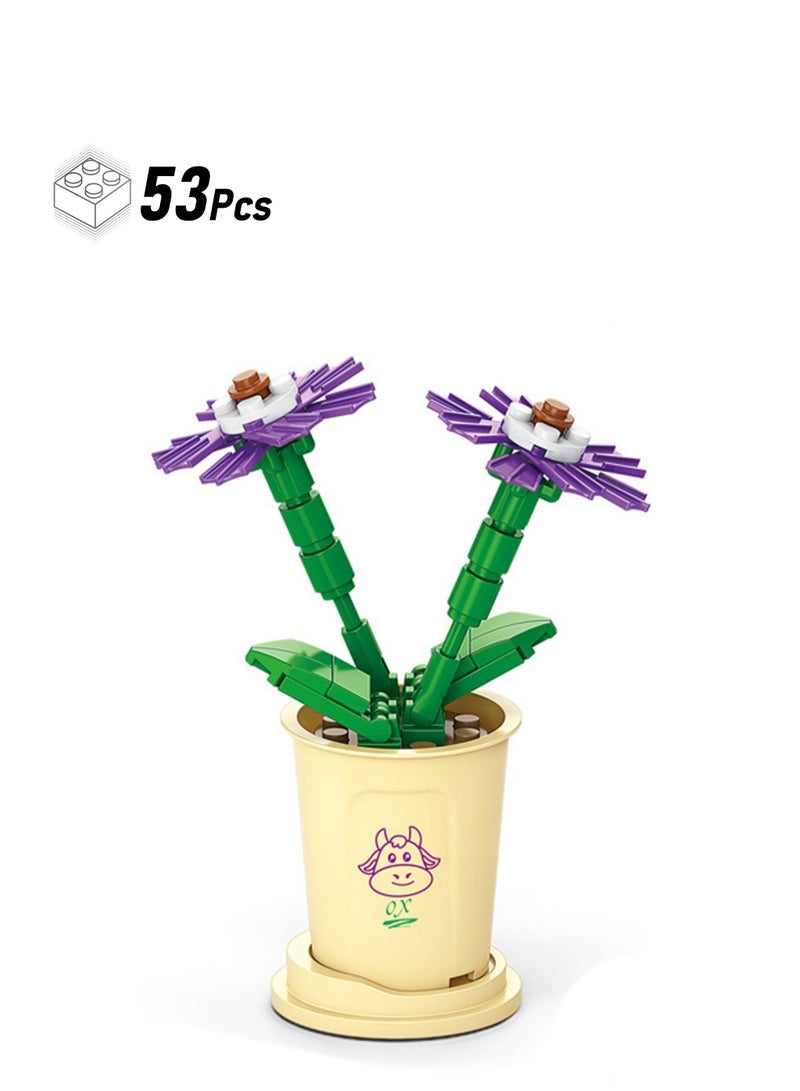 Cineraria 53pcs Model Set Assembly Building Blocks Creative Diy Plant Assembly Toys Children Adult Home Furnishings - Image 1