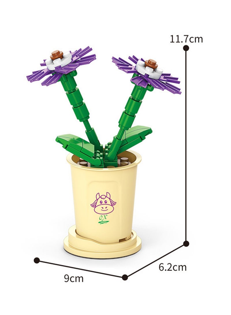 Cineraria 53pcs Model Set Assembly Building Blocks Creative Diy Plant Assembly Toys Children Adult Home Furnishings - Image 2
