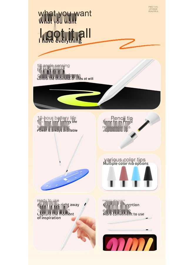 Capacitive Touch Stylus Pen for Android & iOS, Universal Compatible iPad Pencil, Drawing & Writing Touchscreen Pen - Image 3