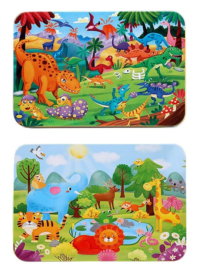 2 صندوق من 200 قطعة صندوق حديدي أحجية خشبية للأطفال التعليمية للتعليم المبكر ألعاب مكعبات البناء 13.5x9.5x5cm - Image 1