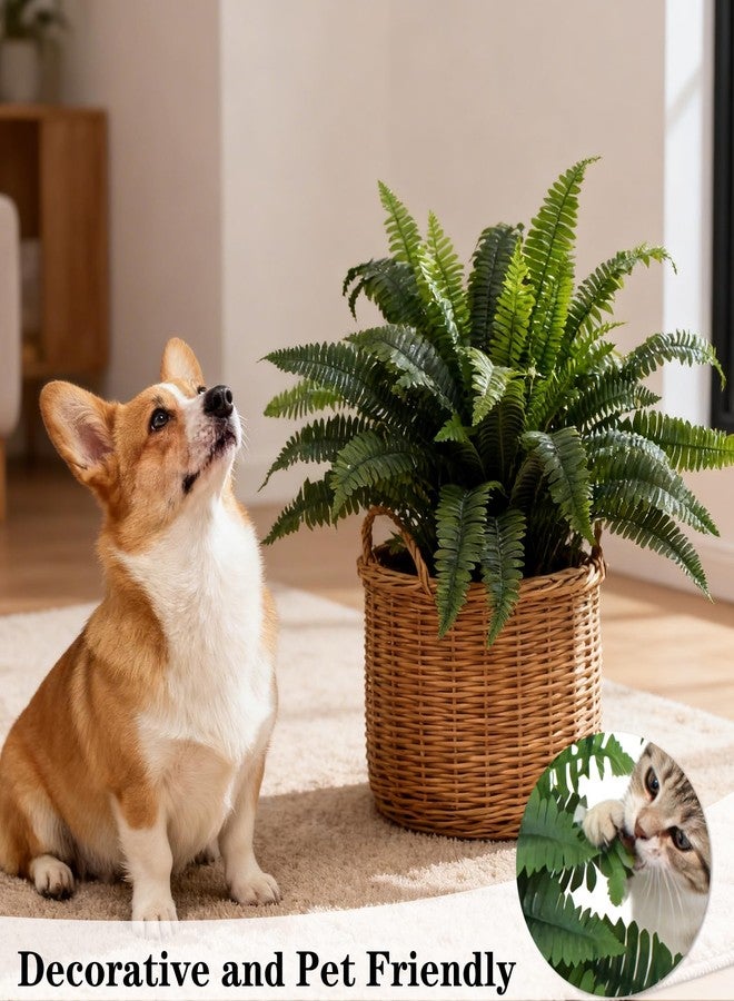 Coreland 35" Artificial Boston Ferns Outdoor, 2 Pack Large Fake Fern Plants with 60 Fronds Each, UV Resistant Faux Fern Bushes for Porch Planters Patio Garden Front Door Home Decor - Image 5