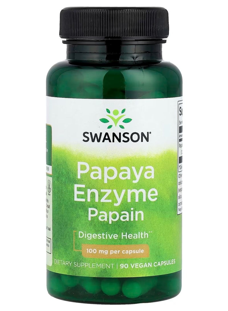 سوانسون، إنزيم البابايا، 100 ملغ، 90 كبسولة نباتية