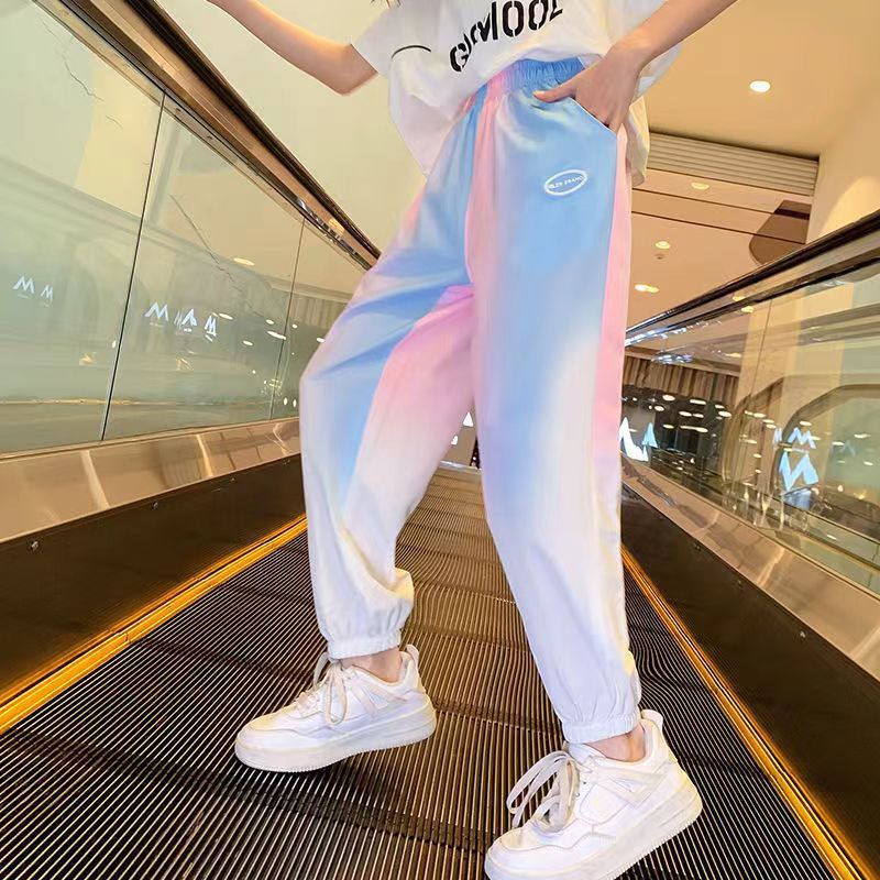 In-Stock Girls' Pants Summer Loose Casual Jogger Pants Breathable Quick-Dry Sports Pants Outerwear Girls' Wide-Leg Pants Thin Style - Image 2