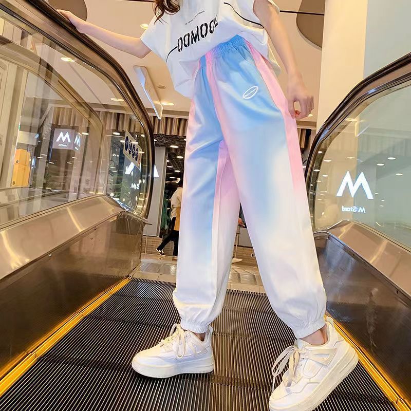 In-Stock Girls' Pants Summer Loose Casual Jogger Pants Breathable Quick-Dry Sports Pants Outerwear Girls' Wide-Leg Pants Thin Style - Image 4