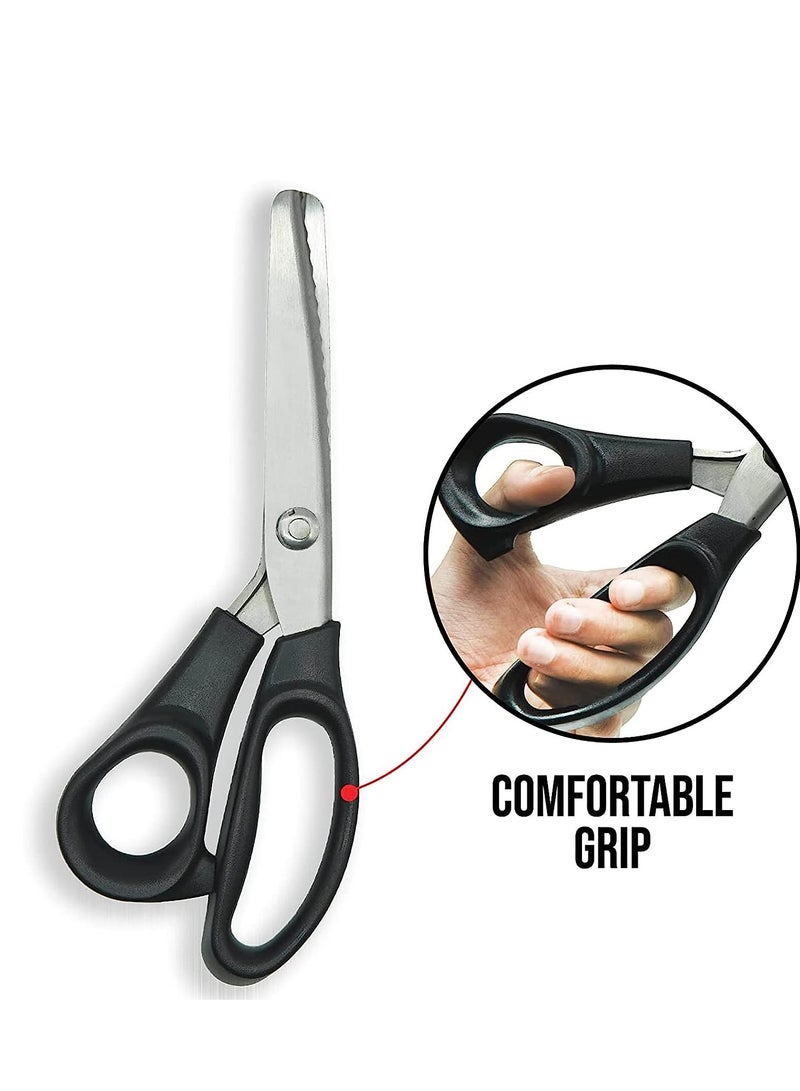 Shears for Fabric Cutting with Cushioned Handles Stainless-Steel Edges Premium Zig Zag Scissors Crafting Dressmaking Sewing Professional 3mm - Image 4