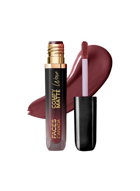 Faces Canada Comfy Matte Wow Liquid Lipstick - Cocoa Crush 07, 3.8Ml | One Swipe Application | Highly Pigmented | Comfortable Wear | Glides Smoothly | Long Lasting | Transferproof