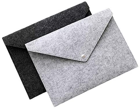GREENSHEEP Felt Document Folders - Portable File Holder Document Organizer with Button Closure for Office, School, Stationery, Pack of 2 (Grey and Dark Grey) - Image 1