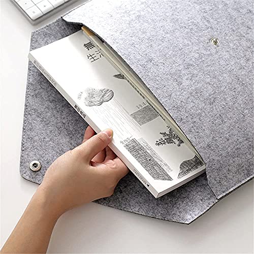 GREENSHEEP Felt Document Folders - Portable File Holder Document Organizer with Button Closure for Office, School, Stationery, Pack of 2 (Grey and Dark Grey) - Image 3