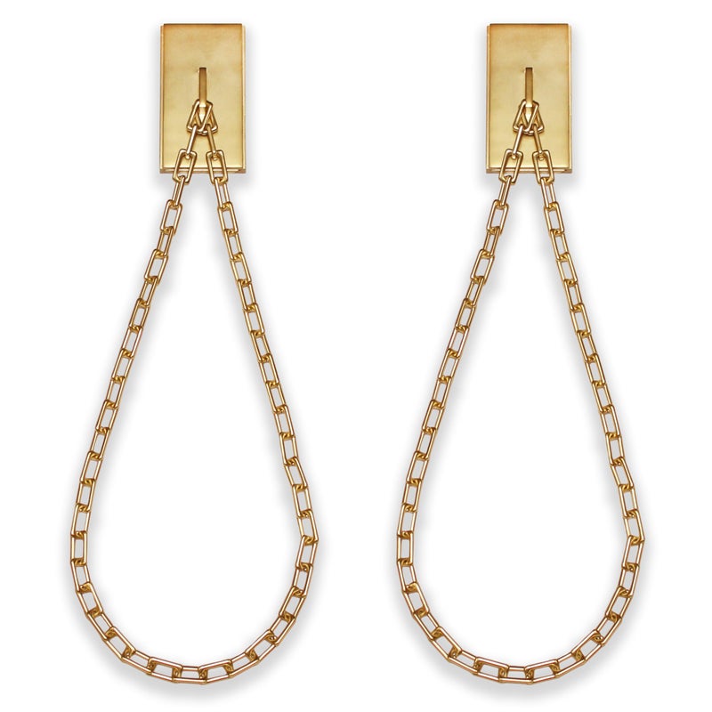BlastHomeÂ® Luxury Chain Tiebacks â€“ Premium Metal Wall Mounted Curtain Holdbacks with 30" Long Chains - Signature Collection, Set of Two â€“ Designer Quality Window Drapery Ties â€“ Brushed Gold Finish - Image 1