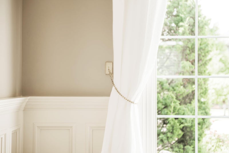 BlastHomeÂ® Luxury Chain Tiebacks â€“ Premium Metal Wall Mounted Curtain Holdbacks with 30" Long Chains - Signature Collection, Set of Two â€“ Designer Quality Window Drapery Ties â€“ Brushed Gold Finish - Image 5
