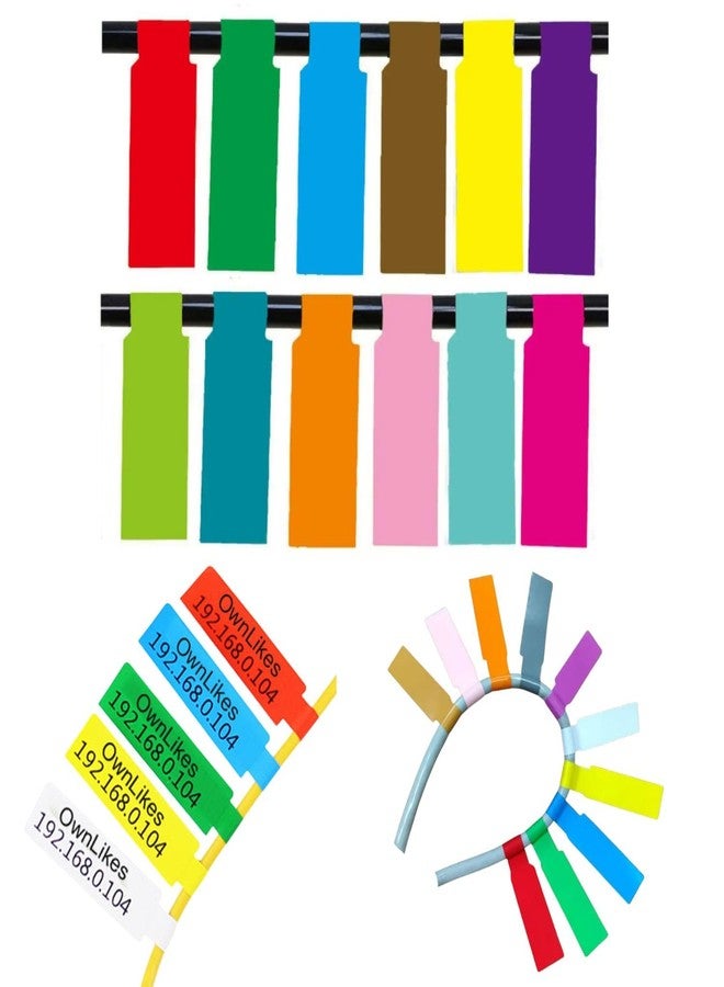 SNOOGG Cable Tag ID Stickers, Multicolor, 150 Pcs, Printable Wire Labels for Network Ethernet LAN Fiber Power Cords, Electrical Panel, Server Rack, Data Centre Cable Management - Image 1
