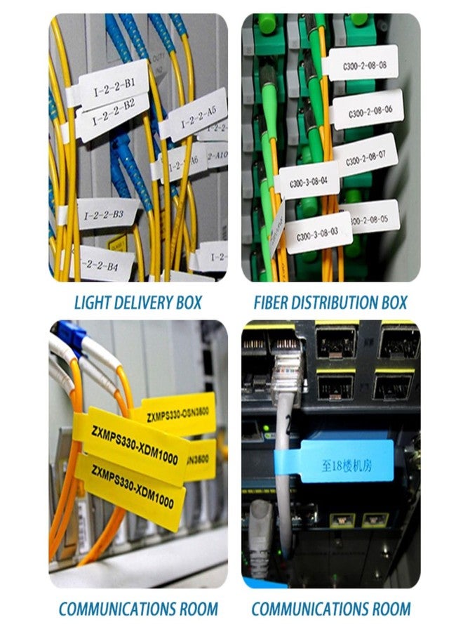 SNOOGG Cable Tag ID Stickers, Multicolor, 150 Pcs, Printable Wire Labels for Network Ethernet LAN Fiber Power Cords, Electrical Panel, Server Rack, Data Centre Cable Management - Image 5