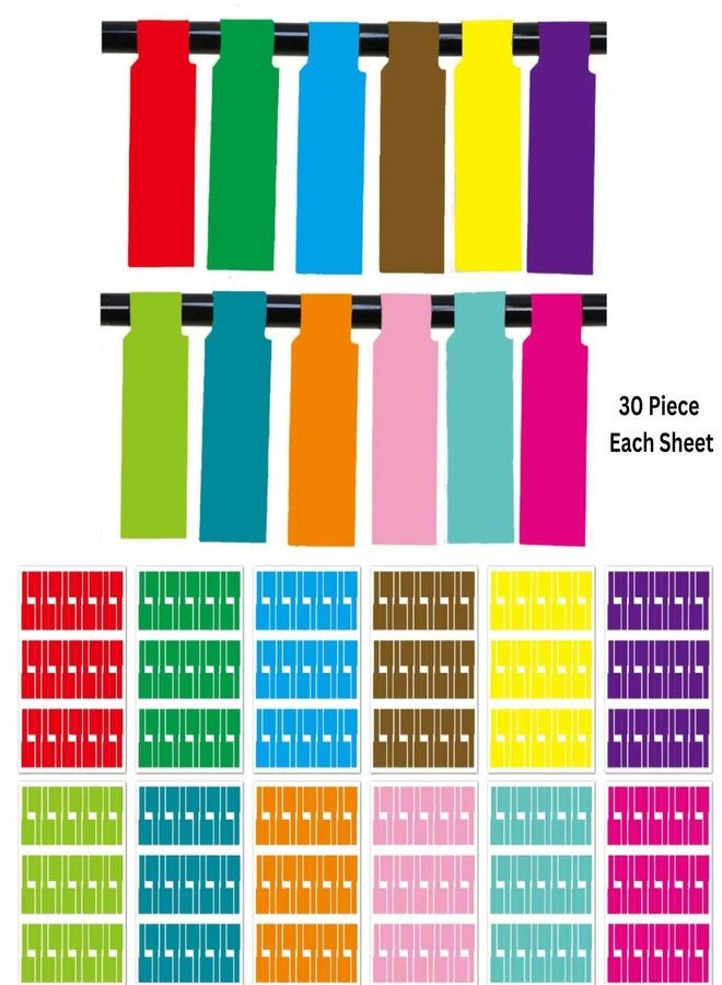 SNOOGG Cable Tag ID Stickers, Multicolor, 150 Pcs, Printable Wire Labels for Network Ethernet LAN Fiber Power Cords, Electrical Panel, Server Rack, Data Centre Cable Management - Image 2