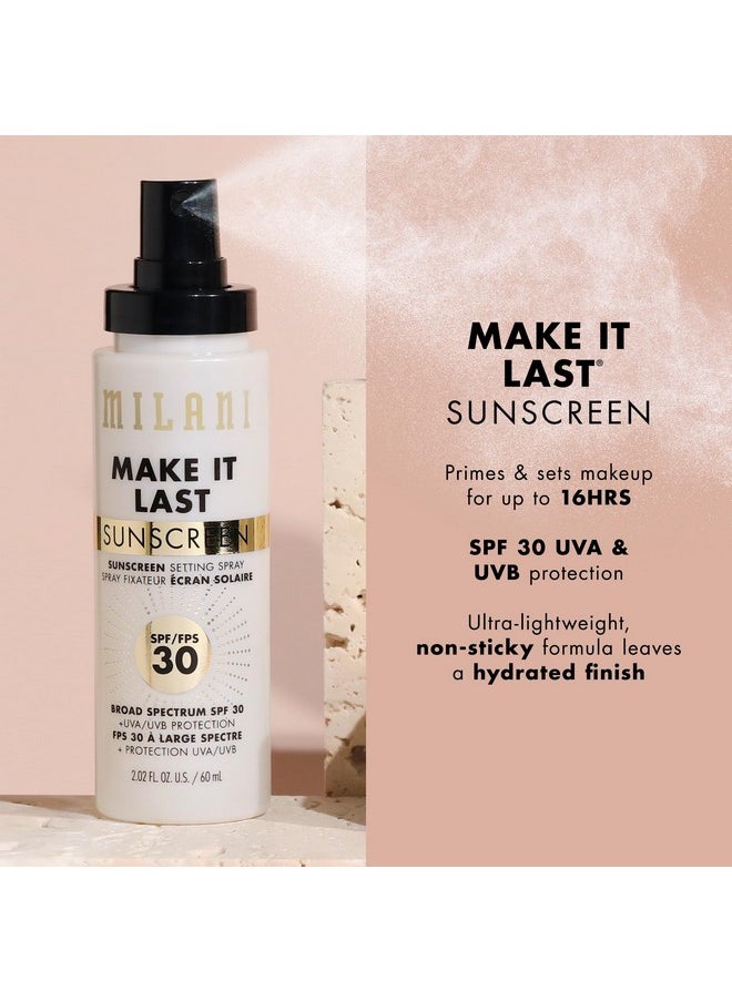 MILANI - Make It Last Sunscreen Sunscreen Setting Spray With Spf 30 Makeup Primer And Setting Spray With Spf30 Sunscreen Long Lasting Makeup Finishing Spray 2 Pack - Image 1