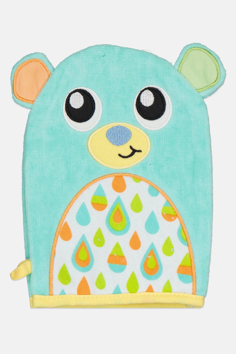 playgro Friendly Forest Bear Wash Mitt, Multicolor - Image 1