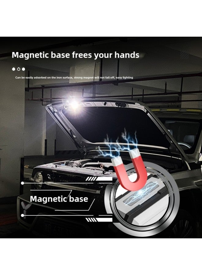 Keychain Lamp Outdoor Double Light Source Strong Light Mini Flashlight Cap Lamp Warning Work Lamp Night Running Lamp Fishing-Color:Black  - Image 1