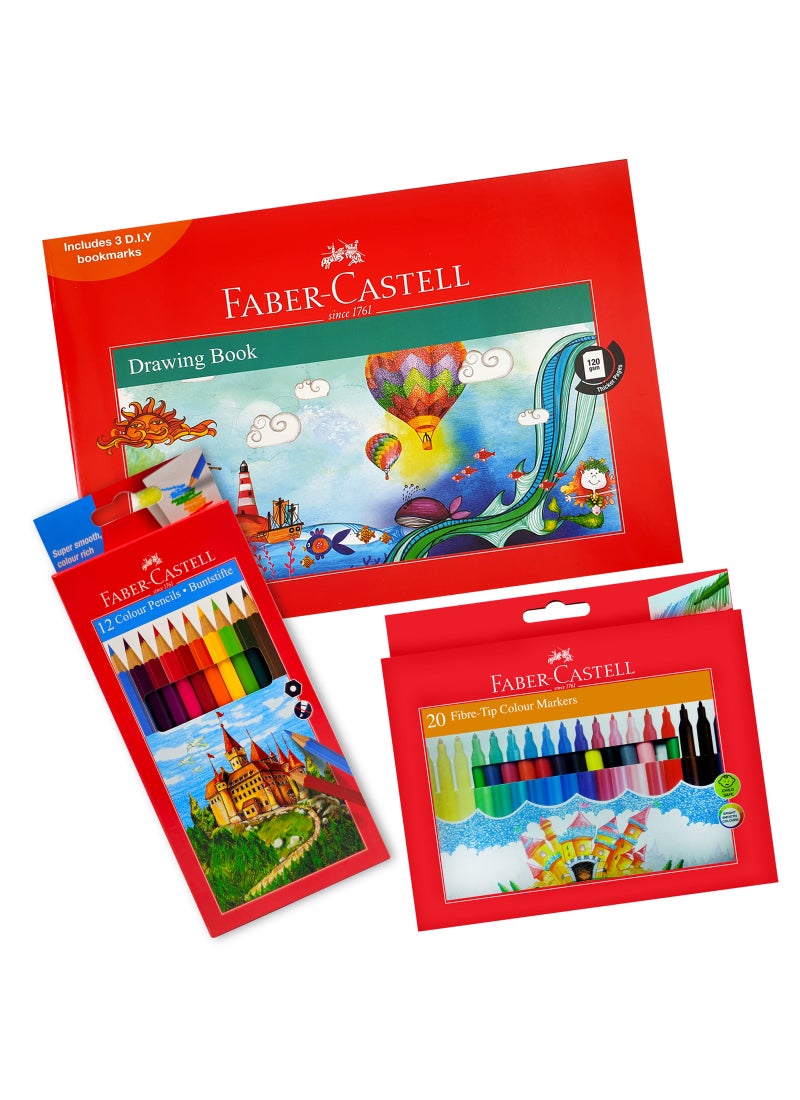 Buy FABER-CASTELL Drawing Set: Drawing Book (36 Sheets), Washable