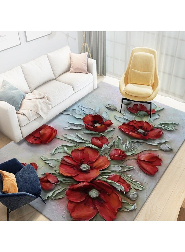 Loquat سجادة منزلية مستطيلة عالية الجودة وبسيطة وعصرية وقابلة للغسل (سجادة فقط) - Image 1