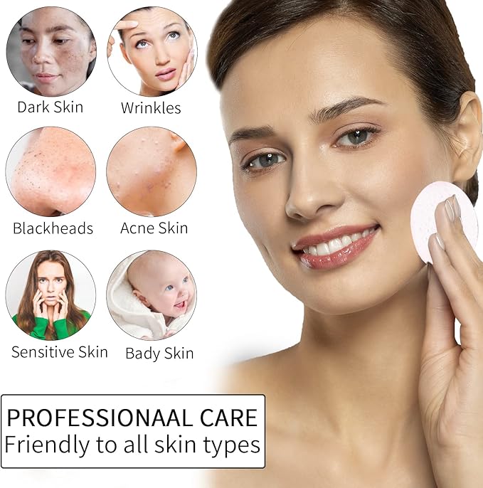 Lanjue 60 Count Facial Sponges Cleansing White Compressed Face Sponges Cleansing Natural Wood Pulp Cotton Face Washing Sponge Cosmetic Sponges for Makeup Removal Exfoliating25 Inch - Image 4