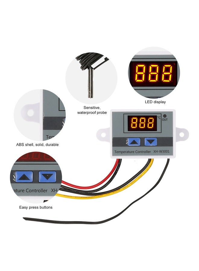 NIBEMINENT Electronic Temperature Controller with LED Display Multicolour - Image 2