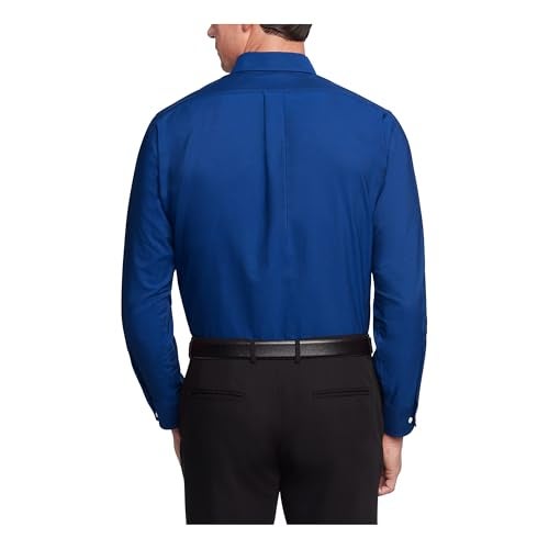 Van Heusen قميص رسمي بأزرار من فان هيوزن للرجال بتصميم عادي، أزرق إنجليزي، كبير - Image 3