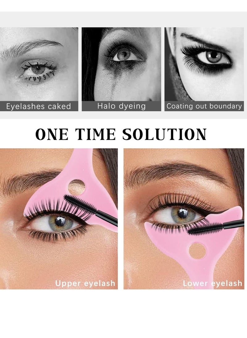 SYOSI - 2Pcs Mascara Shield Applicator Mascara Guard Silicone  Eye Lash Eyeshadow Eyeliner Auxiliary Tool with Face Mud Mask Brush Applicator Reusable Detachable Multi-Purpose Lazy Quick Eye Makeup Tool - Image 1