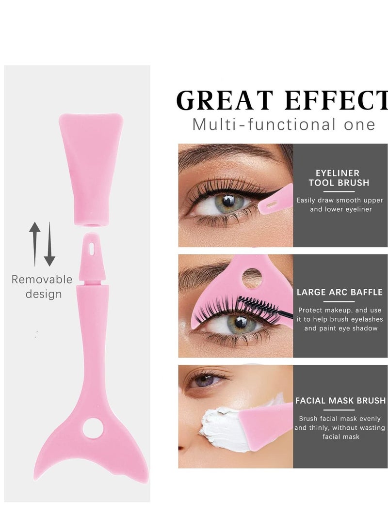 SYOSI - 2Pcs Mascara Shield Applicator Mascara Guard Silicone  Eye Lash Eyeshadow Eyeliner Auxiliary Tool with Face Mud Mask Brush Applicator Reusable Detachable Multi-Purpose Lazy Quick Eye Makeup Tool - Image 1