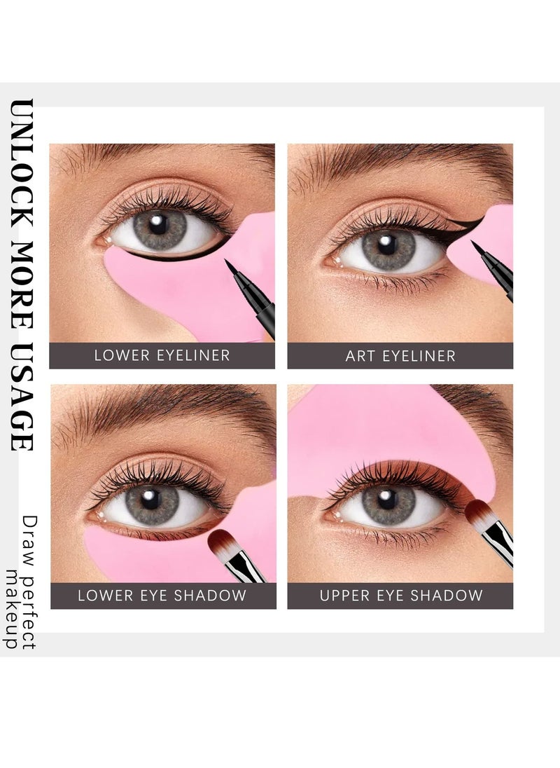 SYOSI - 2Pcs Mascara Shield Applicator Mascara Guard Silicone  Eye Lash Eyeshadow Eyeliner Auxiliary Tool with Face Mud Mask Brush Applicator Reusable Detachable Multi-Purpose Lazy Quick Eye Makeup Tool - Image 1