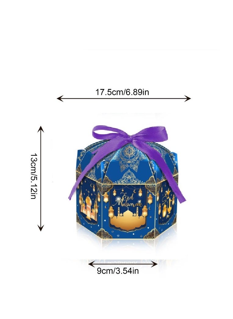 Bluejw 12-Pieces Gift Box With Purple Ribbon Candy Packaging Cardboard Box For Remadam Kreem Party Souvenir  - Image 2