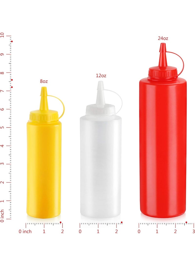 New Star Foodservice 26313 Squeeze Bottles, Plastic, 12 oz, Red, Pack of 6 - Image 4