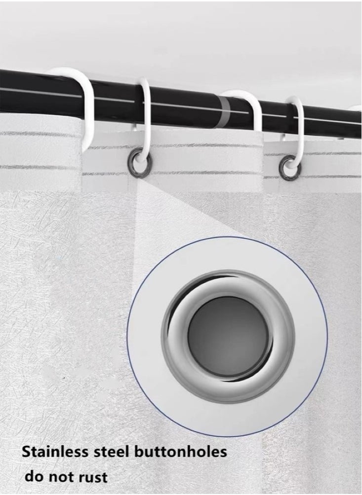 Kutis 1-Piece Polka Dot Translucent Shower Curtain Waterproof PEVA Shower Curtain 180x180 Centimeter  - Image 2