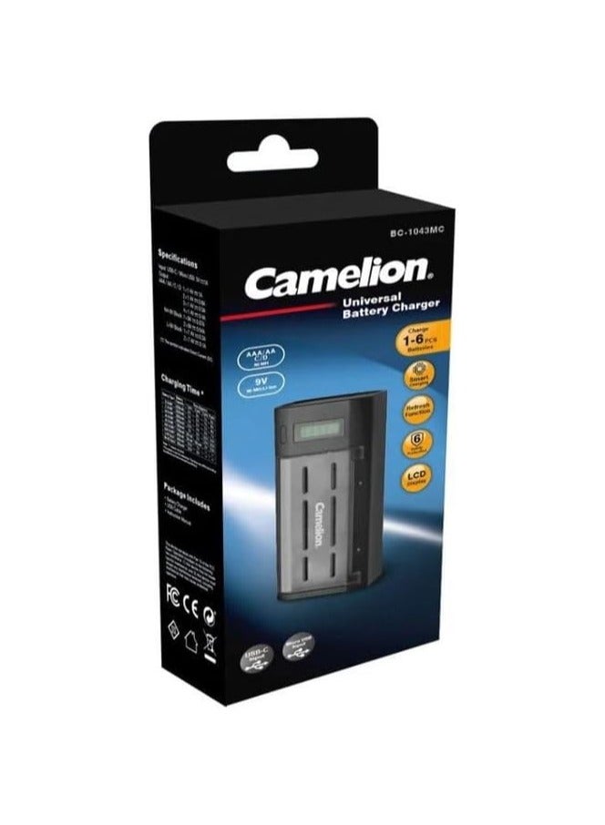 Camelion Camelion BC-1043MC Universal Charger – Efficient and Reliable Charging for AAA, AA, C, D, and 9V Rechargeable Batteries