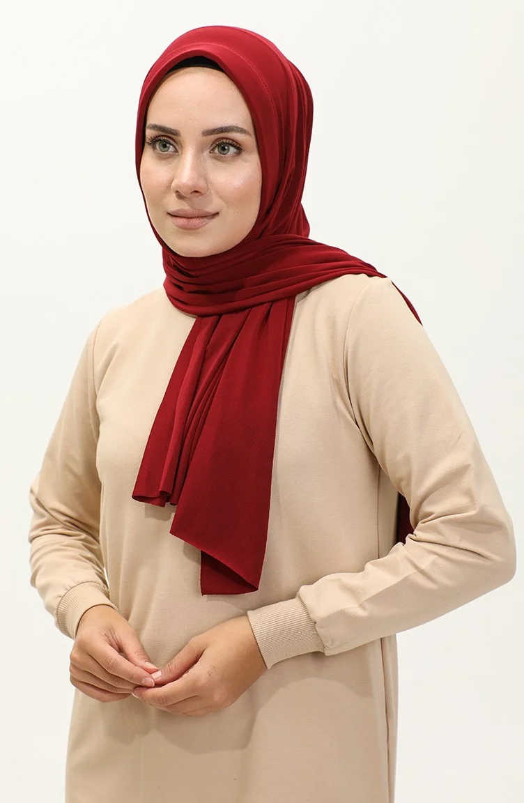 Sefa Merve Practical Shawl 1255-08 Claret Red