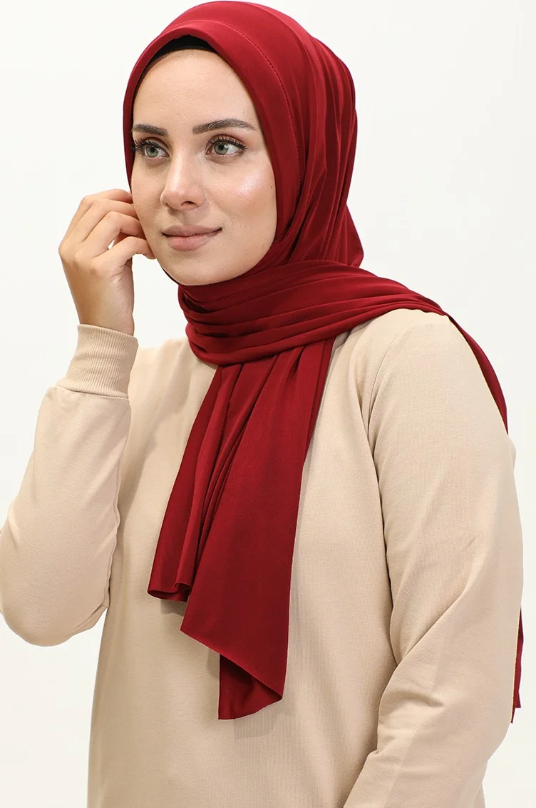 Sefa Merve Practical Shawl 1255-08 Claret Red