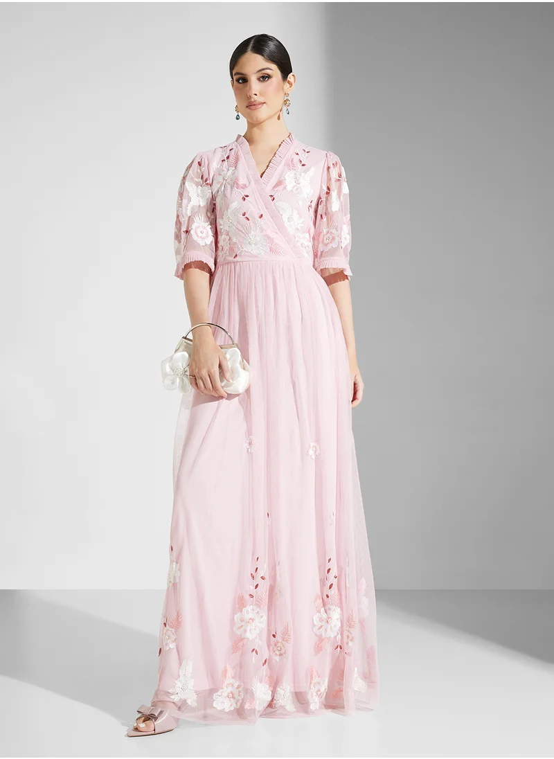 فروك اند فرل Embellished V-Neck Dress