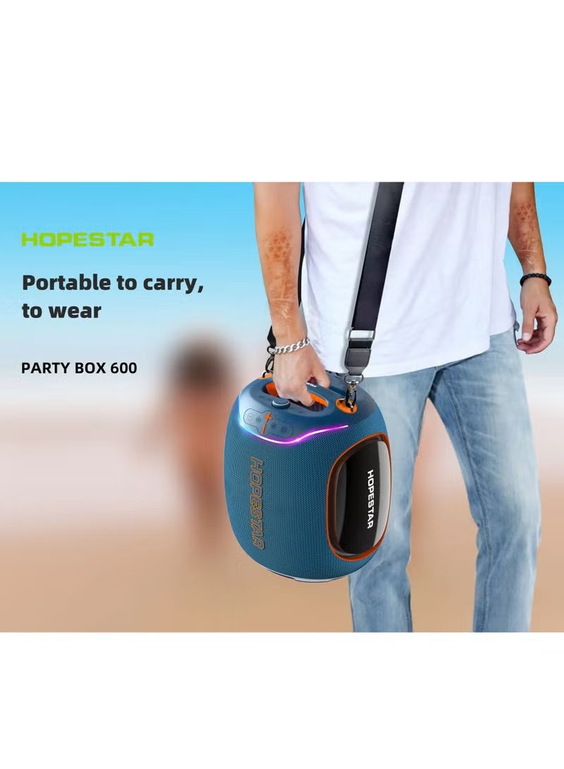 Hopestar Party Box 600 | 300W Max Portable Bluetooth Speaker | 2 Wireless Mics | IPX5 Waterproof | Deep Bass Subwoofer | RGB Lights | TWS | DSP | 30,000mAh Battery | Karaoke Boombox - Image 3