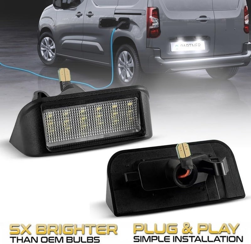 DEMULAX White LED License Plate Light for Peugeot - Image 2