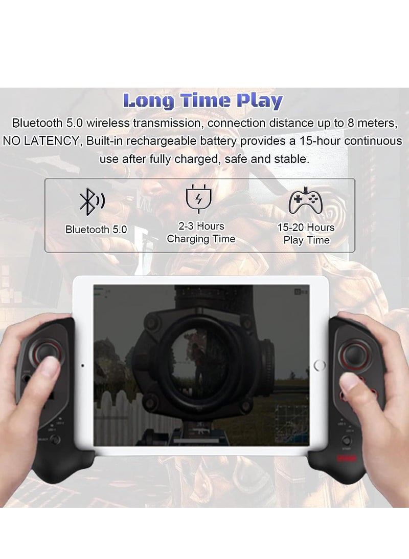 Barakah Gaming Controller for iPad/iPad Mini/iPad Air, iPhone 14/13/12/11, iOS, Tablet Android Gamepad Samsung Galaxy Tab, Huawei MatePad, Yoga Tab[Within 5-11 inch] PC Game Joystick COD, Steam, Black - Image 3
