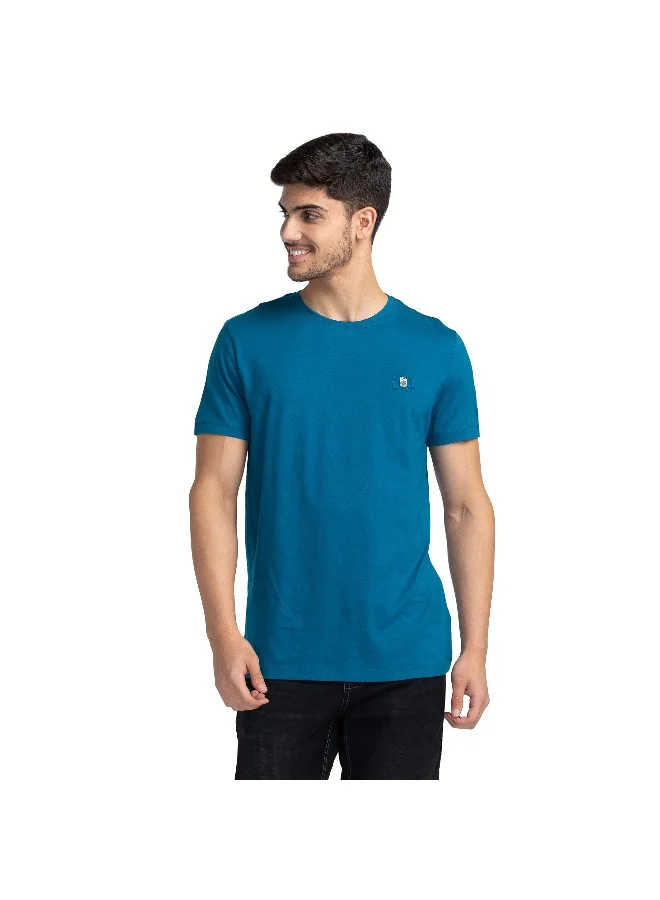 بيينغ هيومان Mens Turquoise Round Neck Short Sleeve T-Shirt